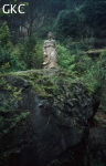 Statut de Xu Xiake dans le parc de la grotte aménagée de Biyun Dong . (Panxian, Liupanshui, Guizhou)