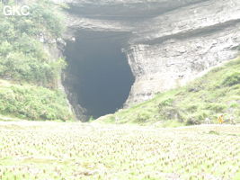 Le grand porche d'entrée de la grotte-perte de Xiadong 下洞 - réseau de Shuanghedong 双河洞 - (Wenquan, Suiyang 绥阳, Zunyi 遵义市, Guizhou 贵州省, Chine 中国) 