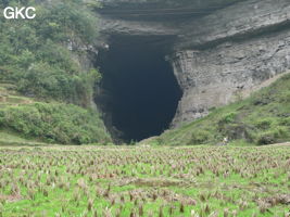 Le grand porche d'entrée de la grotte-perte de Xiadong 下洞 - réseau de Shuanghedong 双河洞 - (Wenquan, Suiyang 绥阳, Zunyi 遵义市, Guizhou 贵州省, Chine 中国) 