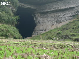 Le grand porche d'entrée de la grotte-perte de Xiadong 下洞 - réseau de Shuanghedong 双河洞 - (Wenquan, Suiyang 绥阳, Zunyi 遵义市, Guizhou 贵州省, Chine 中国) 