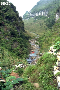 La rivière Gaolu juste avant de disparaître dans la perte de ShuiluoDong (Xingchang, Liuzhi, Guizhou)
