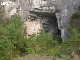 Porche d'entrée de la grotte-perte de Laoyingyan - 老鹰 (Santang 三塘, Zhijin 织金, Bijie Diqu 毕节地区, Guizhou 贵州省, Chine)