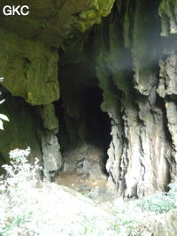 Entrée de la Grotte de Pusadong 菩萨洞. (Pingtang 平塘, Qiannan 黔南, Guizhou 贵州省, Chine 中国)