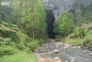 Porche d'entrée de la grotte-perte de Laoyingyan - 老鹰 (Santang 三塘, Zhijin 织金, Bijie Diqu 毕节地区, Guizhou 贵州省, Chine)