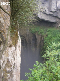 Le puits d'entrée de Yanzidongshujing 燕子洞竖井 (Hezhang 赫章, Bijie Diqu 毕节地区, Guizhou 贵州省, Chine)