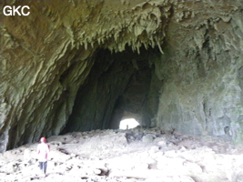 La galerie du tunnel, grotte de Houzidong 猴子洞  (Santang 三塘, Zhijin 织金, Bijie Diqu 毕节地区, Guizhou 贵州省, Chine)