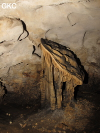 Disque dans la grotte de Shuidong 水洞  (Qiannan 黔南, Pingtang 平塘, Guizhou 贵州省, Chine).