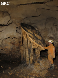 Disque dans la grotte de Shuidong 水洞  (Qiannan 黔南, Pingtang 平塘, Guizhou 贵州省, Chine).