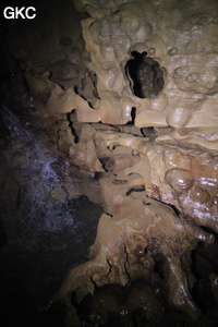 Cascatelle dans la Grotte de Shanwangdong 山王洞 - réseau de Shuanghedongqun 双河洞 - (Suiyang 绥阳, Zunyi Shi 遵义市, Guizhou 贵州省, Chine 中国)