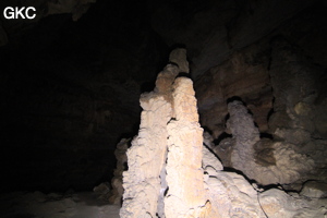 Stalagmites dans la Grotte de Dafengdong 大风洞 - réseau de Shuanghedongqun 双河洞 - (Suiyang 绥阳,  Zunyi Shi 遵义市, Guizhou 贵州省)