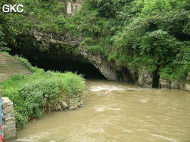 L'entrée inférieure (la perte) de la grotte de Biyundong 碧云洞 (Panxian 盘县, Liupanshui 六盘水市, Guizhou 贵州省, Chine)