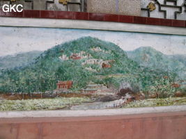 Peinture murale représentant la perte de Biyundong 碧云洞 (Panxian 盘县, Liupanshui 六盘水市, Guizhou 贵州省, Chine)