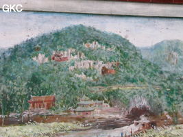 Peinture murale représentant la perte de Biyundong 碧云洞 (Panxian 盘县, Liupanshui 六盘水市, Guizhou 贵州省, Chine)