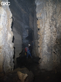 Une courte galerie en couloir mène à l'escalade de 10 m grotte de Dadong 大洞 (Wenquan, Suiyang 绥阳, Zunyi, 遵义市 Guizhou 贵州省).