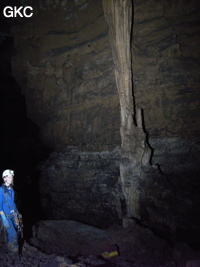 Colonne dans la grotte de Dadong 大洞 (Wenquan, Suiyang 绥阳, Zunyi, 遵义市 Guizhou 贵州省)