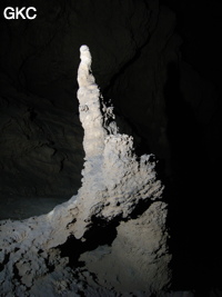 Stalagmite dans la grotte de Dadong 大洞 (Wenquan, Suiyang 绥阳, Zunyi, 遵义市 Guizhou 贵州省)