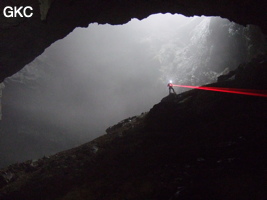 Topographie en bas du puits d'entrée de la grotte de Xiangshuidong 响水洞 (Fuyan 桴焉, Zheng'an 正安, Zunyi Shi 遵义市, Guizhou 贵州省, Chine)