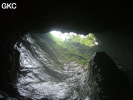 Le puits d'entrée de la Grotte de Laoyingdong 老鹰洞 (Suiyang 绥阳, Zunyi 遵义市, Guizhou 贵州省, Chine 中国).