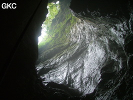 Le puits d'entrée de la Grotte de Laoyingdong 老鹰洞 (Suiyang 绥阳, Zunyi 遵义市, Guizhou 贵州省, Chine 中国).