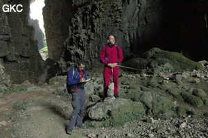 Topographie dans la Grotte tunnel de Fuxidong  伏屣洞 (Xiantang 羡塘镇, Huishui 惠水, Guizhou 贵州省, Qiannan 黔南, Chine 中国).