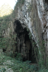 L'entrée nord-ouest de la Grotte tunnel de Fuxidong  伏屣洞 (Xiantang 羡塘镇, Huishui 惠水, Guizhou 贵州省, Qiannan 黔南, Chine 中国).