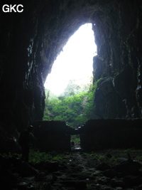 La grotte tunnel fossile de Fuxidong  伏屣洞 (Xiantang 羡塘镇, Huishui 惠水, Guizhou 贵州省, Qiannan 黔南, Chine 中国).