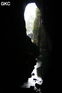 Grotte résurgence de Yanzidong 燕子洞 (Xiantang 羡塘镇, Huishui 惠水, Guizhou 贵州省, Qiannan 黔南, Chine 中国).