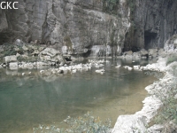 Grotte résurgence de Yanzidong 燕子洞 (Xiantang 羡塘镇, Huishui 惠水, Guizhou 贵州省, Qiannan 黔南, Chine 中国).